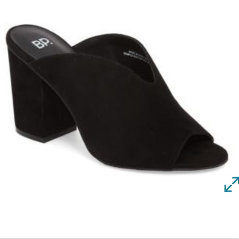 BP Black Open Toe Mules